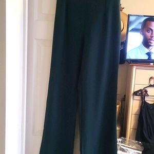 Windsor high waisted wide leg forest green pants